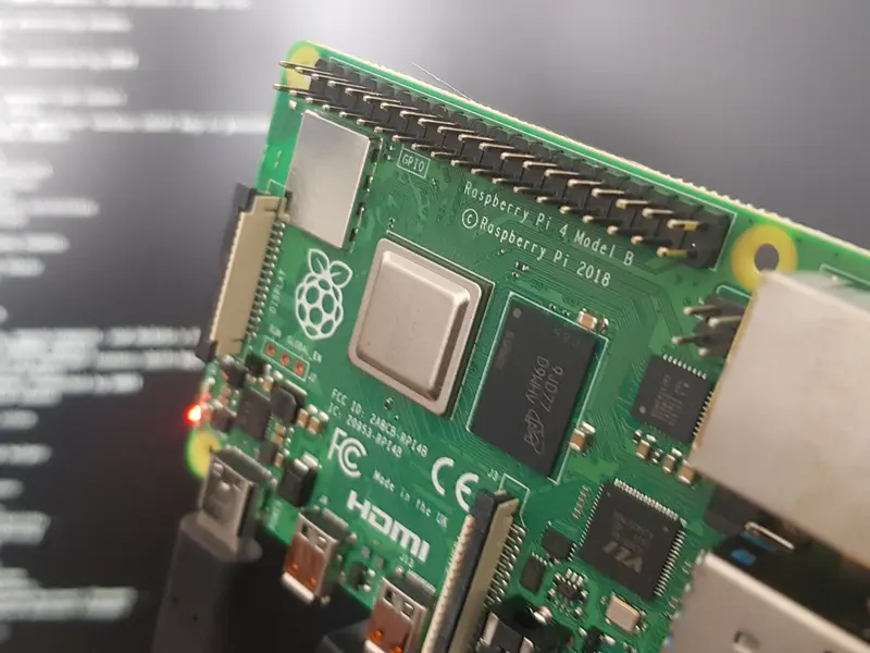 A Raspberry Pi 4 with 4 GB of RAM ready for a customer from Switzerland